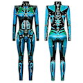 Miniatyrbilde 1 av 3: 2024 Ny Halloween Robot Jumpsuit For Kvinner Steampunk Sexy Cosplay Kostymer Karneval Party Langermet Halloween Bodysuit Kul D Adult XL