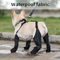 Miniatyrbild 2 av 5: Hundstövlar med hängslen, justerbara vattentäta hundstövlar smutsskyddande hund utomhus promenader löpning vandring hängslen stövlar, tasskydd L