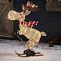 Pikkukuva 1 / 5: Ulkojouluhahmo Led-hiihtohirvi Puutarhakoriste 30cm