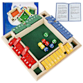 Miniatyrbild 1 av 5: 4-spelare Shut The Box Trä Brädspel För Barn Vuxna 4-sidig Shut Party Club Tärning Bräda Box Spel Set Intressant Familjespel Shut the Box