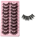 Miniatyrbild 1 av 11: Nya fransar Mink Lösögonfransar Naturligt utseende Wispy Clear lash and Falska ögonfransar Fluffiga 3D Curly Strip Cat Eye Fransar B