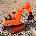Miniatyrbild 2 av 4: Stor ingenjörsfordonsmodell i plast, grävmaskin, dumperbil, leksaksbilar för barn, pojkar, utomhuslek i sand yellow-C
