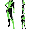 Miniatyrbillede 1 af 5: Kim Possible Miss Go Bodysuit Jumpsuit Shego Cosplay Kostume til Kvinder Halloween Fest Karneval Fancy Udklædning 160