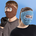 Pikkukuva 2 / 4: Tuulenpitävä kasvojenlämmitin talvihattu hiihto hengittävät maskit fleece lämpömaskit lippalakit suojalaseilla huurtumista estävät pyöräilylippalakit Balaclava qd