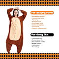 Miniatyrbild 3 av 5: Unisex Vuxen Onesie Pyjamas Djur En Delig Halloween Kostym Julsovkläder Jumpsuit Monkey M