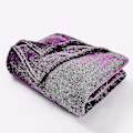 Pikkukuva 4 / 5: Pehmeä ja mukava suuri tekoturkistilkkupeitto sohvalle ja sänkyyn, parivuode ja king-size Aubergine Single (100 cm x 160 cm)