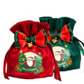 #3 stk. juleæblepose fløjlssnorpose, 12*15cm#