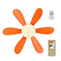 Pikkukuva 1 / 5: E27 Moderni Käännettävä Kattotuuletinvalaisin 40w Makuuhuone Kaukosäätimellä Orange Crystal lampshade
