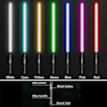 Miniatyrbillede 2 af 5: Lyssværd Lasersværd RGB med 7 Farver til Voksne og Børn, Skiftende FX-lyd, Genopladeligt Elektronisk Lyssværd til Halloween Cosplay Legetøj xi Black