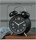 Dubbel Klocka Väckarklocka Retro Väckarklocka, Analog Tyst Alarm Cl