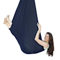 Miniatyrbild 4 av 5: Barnens Luftyoga Hängmatta 100% Nylon Elastisk Anti-gravitationssvängning För Inomhus/Utomhus Barn Sensorisk Träning Hängande Stol 280*100cm KIO Black