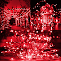 Miniatyrbillede 4 af 5: Røde Solar String Lights udendørs. 12 m 120 LED soldrevne vandtætte Fairy Lights 8 tilstande kobbertråd