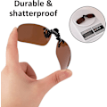 Miniatyrbild 2 av 3: 5-pack Clip On-solglasögon Uppfällbara polariserade solglasögon Uv400 polariserad lins som passar över glasögon för kvinnor Män Körning