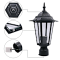 Miniatyrbild 3 av 5: Post Pole Light Utomhus Trädgård Patio Uppfart Gård Lykta Lampa Svart Topp