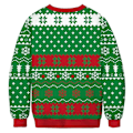 Miniatyrbilde 2 av 3: Dame Herre Par Jul Stygg Genser Grinch Trykk Rund Hals Genser Langermet Grønn Monster B XL