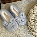 Miniatyrbillede 4 af 5: Hjemme Fuzzy Hjemmesko Dame Vinter Pels Bomuld Varm Plys Skridsikker Grib Indvendig Fluffy Dovne Kvinde Museører Broderi Gulvsko Khaki 39to41