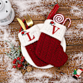 Miniatyrbild 6 av 8: Julstrumpor Stickning Bokstavstrumpa Dekoration För Hem Xm T onesize