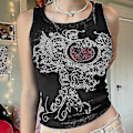 Miniatyrbild 2 av 3: 2023 Kläder Y2k Korsett Crop Top Cyber ​​Baby Tee Streetwear Gotisk Estetisk Grunge Fairy Core Ropa Sommar style 1 S