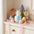 Miniatyrbild 4 av 5: Ceramic Rabbit Egg Ornaments, Porcelain Rabbit Figurines on Eggs - Easter and Spring Home Decor for Desk/Shelf