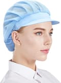 3-pack kockmössor i mesh - blå, unisex köksmössor med mesh, arbets