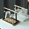 Miniatyrbild 2 av 2: Flaskavrinnare, avrinnare för 6 flaskor för koppar eller muggar, halkfri avrinnare för glas, glasställ White 23.8*14*19.2cm