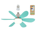 Miniatyrbillede 1 af 5: E27 Moderne Reversibel Loftventilator Lampe 40w Soveværelse Fjernbetjening Ventilator Lampe Blue Ordinary lampshade
