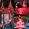 Miniatyrbillede 3 af 5: Røde Solar String Lights udendørs. 12 m 120 LED soldrevne vandtætte Fairy Lights 8 tilstande kobbertråd