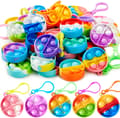 Nyckelringar 12-pack Runda Pop It-leksaker för barn Födelsedagsfestfavoriter Sensoriska leksaker Present