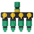 Vandslangesplitter ABS-materiale 4-vejs rustfrit holdbart havevandingshane-splitter til terrassefarm[RONg]