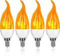 4-pakning E14 3W LED-flammepærer 3 moduser dekorativ lyseffekt
