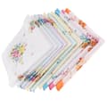10 st damer vintage blommigt tryck bomullsnäsduk ficknäsduk bulkset