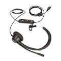 Miniatyrbild 2 av 5: USB-headset för affärer med brusreducering, ensidig öronhörlur, stöd för volymjustering av samtal, mikrofonstängning