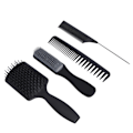 Miniatyrbild 5 av 5: 4 st Hårborste Set Ihålig Kam Spetsig Fin Bred Tand Skalpmassage Styling Set Svart Box Förpackad