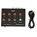 Miniatyrbild 2 av 5: 7-bands ljudequalizer RCA utgång ingång 12dB hög basjustering dubbelkanal digital equalizer