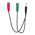 Miniatyrbild 1 av 5: 1-i-2 Han- till Hon- 3,5 mm Dubbla Hörlurar Mikrofonadapter Headset Par Audiodelare