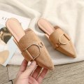 Miniatyrbild 1 av 5: Kvinna Mules Plattform Tofflor Sandaler Khaki 39