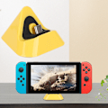 Miniatyrbild 5 av 5: Bärbar Triangulär Typ C Laddningsbas Metallbotten Laddare för Switch / Lite Värd (Gul)