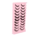 Miniatyrbild 5 av 5: 10 st Konstgjorda Ögonfransar Set Handgjorda DD Curl Tjocklek Multilayer Fake för Dam
