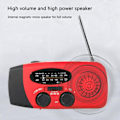 Miniatyrbild 3 av 5: Portabel Nödradio med Solpanel och Handvev 1000mah, Nödradio med LED-ficklampa SOS-alarm Handvevsradio för utomhusnöd
