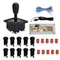 Miniatyrbild 1 av 5: Arcade Spel DIY-kit Joystick Tillbehör med USB Encoder Board Adapter för PC-spel Svart