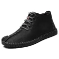 Miniatyrbild 1 av 5: Läder- Casual Zipper Öppning Medium, Loafers Sneakers 9 / Black lace-up