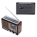 Miniatyrbild 3 av 5: Nödväderradio Batteridriven Solcellsdriven Multibandsradio med Ficklampa för Utomhusnöd