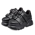 Miniatyrbild 2 av 5: Sneakers för kvinnor och män, Casual Slip On Platform Lätt vulkaniserad sko BLACK 36