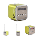 Miniatyrbild 5 av 5: Miniftalare Musikspelare Bärbar FM-radio PC Mode Stöd för TF-kort och U-disk Grön