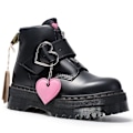 Miniatyrbild 4 av 5: Vinter Dam Klackar Snö Plattform Skor Chunky Läder Platt Ankelboots Black 8.5