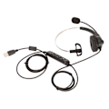Miniatyrbild 5 av 5: USB-headset för affärer med brusreducering, ensidig öronhörlur, stöd för samtal, volymjustering av högtalare, mikrofonstängning