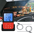 Miniatyrbild 3 av 5: LCD Digital Matlagnings Termometer med Dubbla Probsensorer Timer för Matlagning Bakning BBQ (Svart Bas)