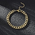 Miniatyrbild 2 av 5: Rostfritt stål Curb Cuban Link Chain Armband 22cm Width 5mm