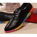 Miniatyrbild 4 av 5: Nya Sneakers i äkta läder som andas för kvinnor 912 Black 9.5