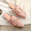 Miniatyrbild 1 av 5: Kvinna Mules Plattform Tofflor Sandaler Pink 38